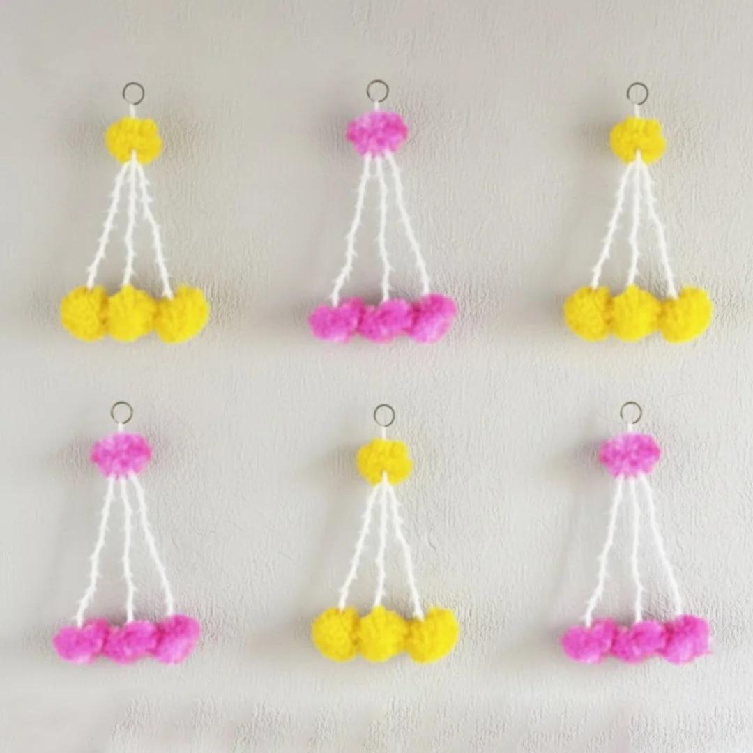 VPH Gift Store Pack of 6 Decorative Artificial Flower Hangings for Festivals