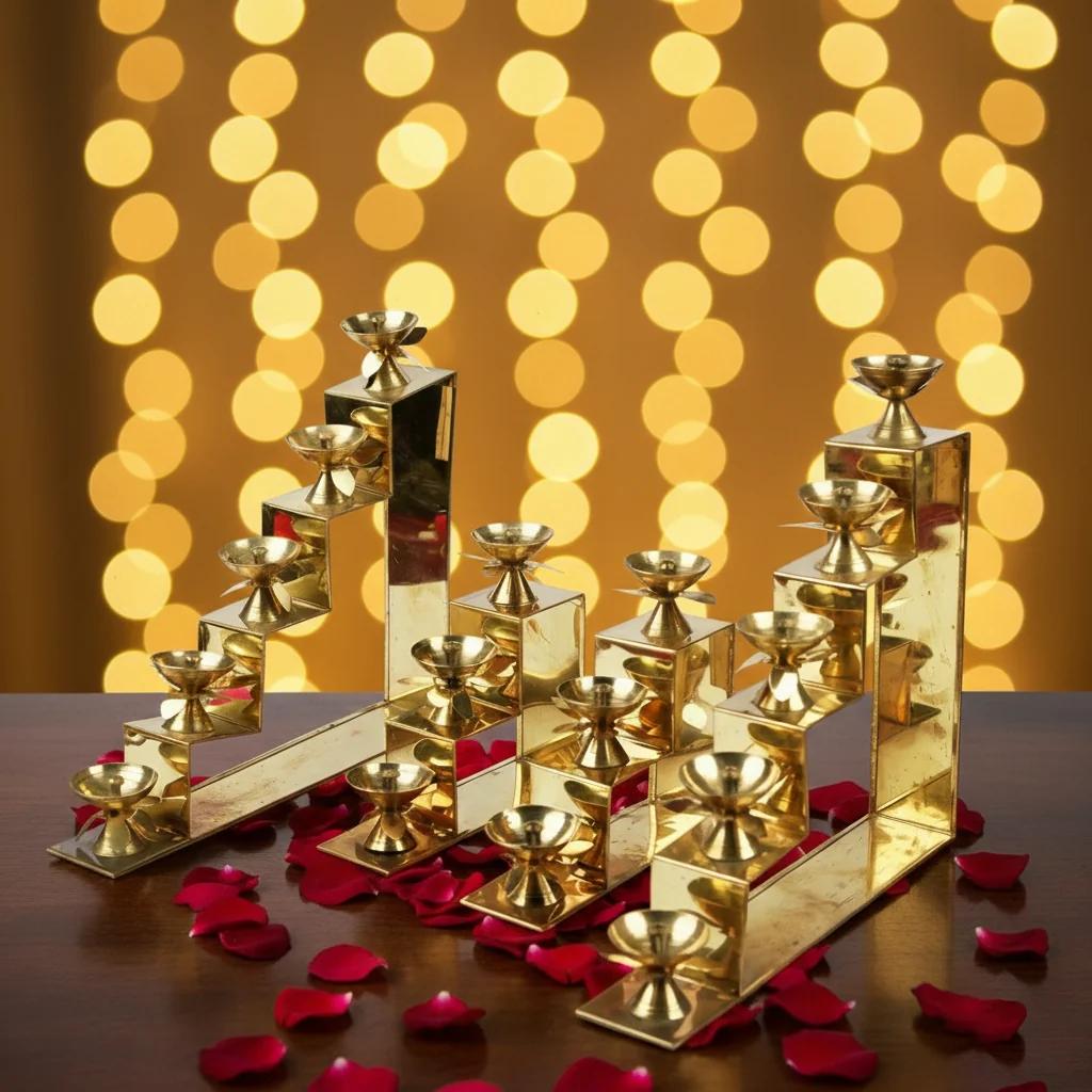 Value Gifts Brass Step Pairs with 3 Steps & Five German Silver