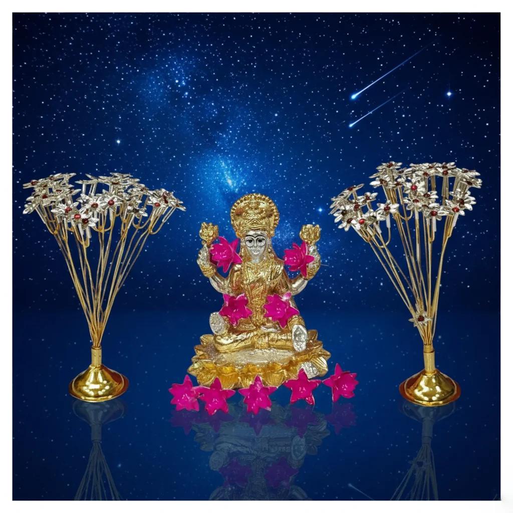 Value Gifts Premium Parijatham Trees Pair German Silver Decorative Item