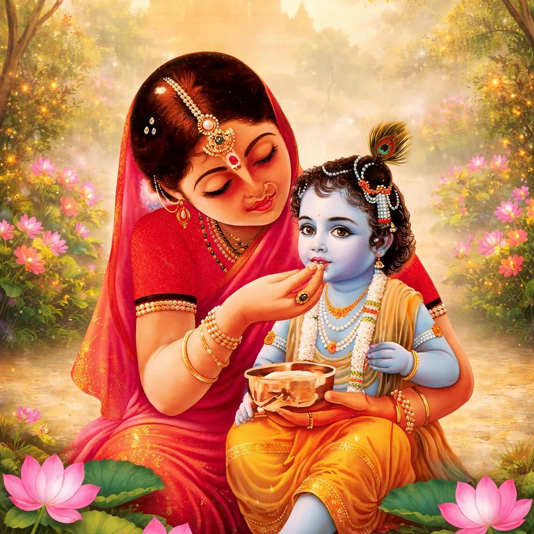 VPH Gift Store Annaprasana Yashoda Krishna Backdrop Design