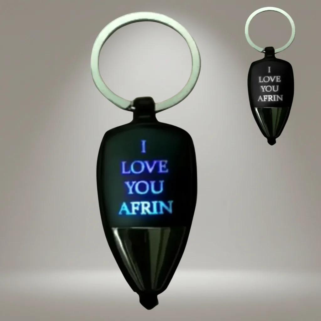 Personalized LED Keychain with Blinking Lights – Custom Text Gift