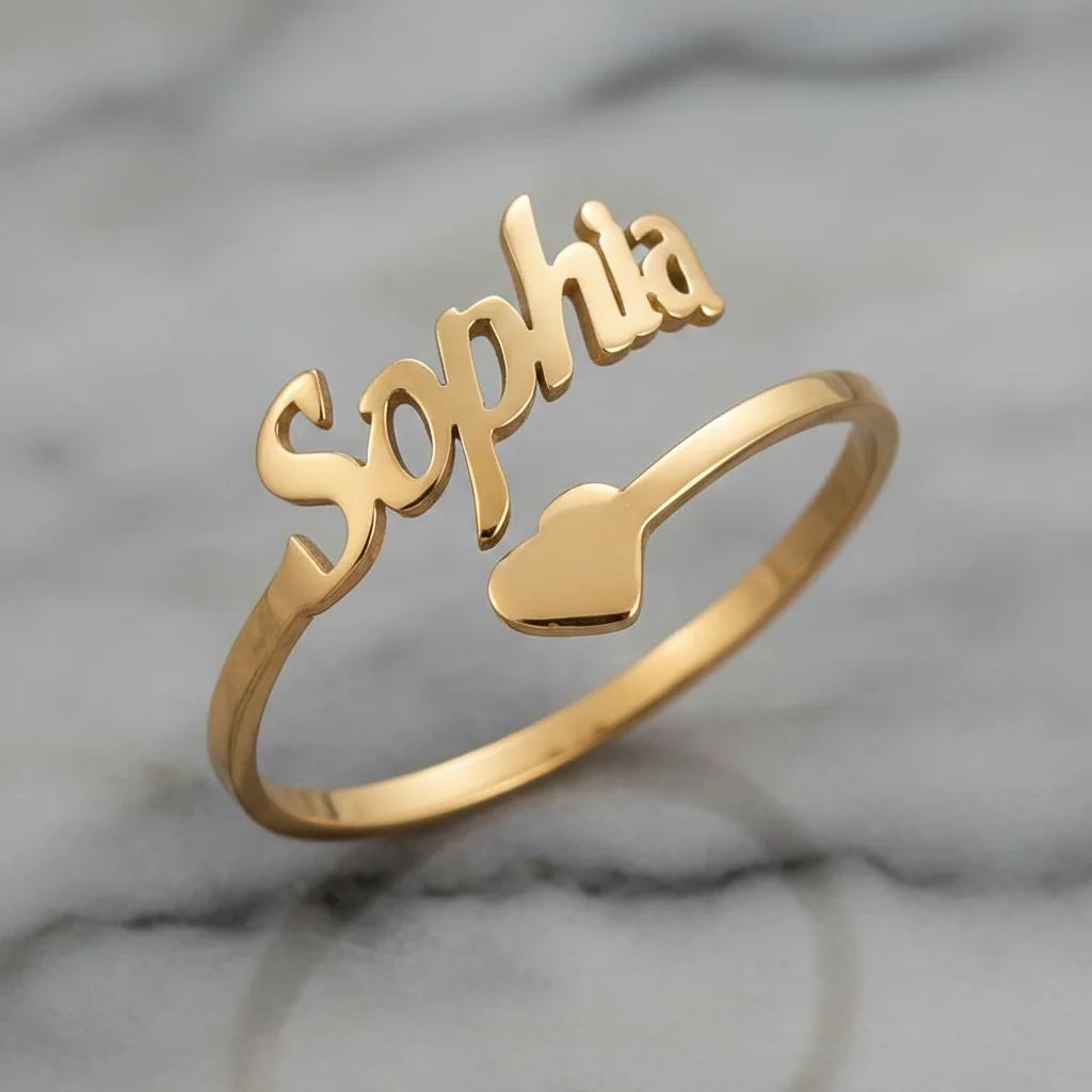 Zpics Personalized Name Ring
