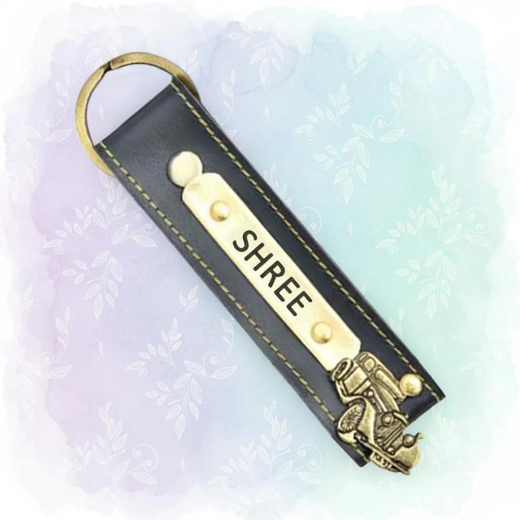 Zpics Leather Keychain - Grey