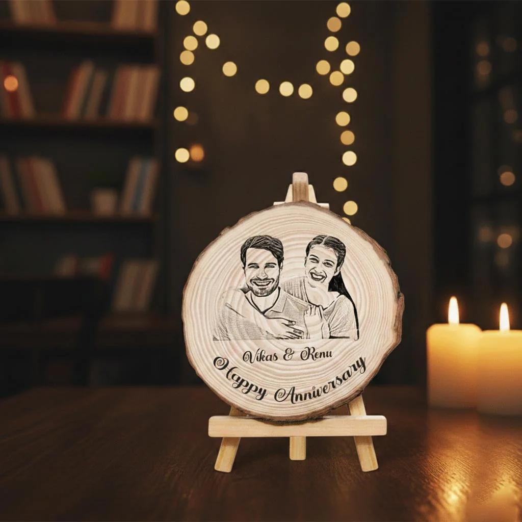 Zpics Birthday Wooden Slice Photo Frame (4 to 8 inches)